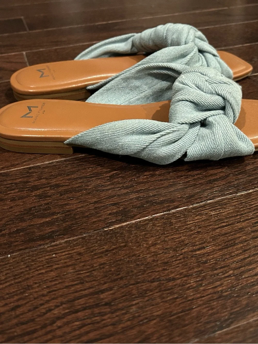Marc Fisher light denim blue Slide Sandals - Picture 3 of 4